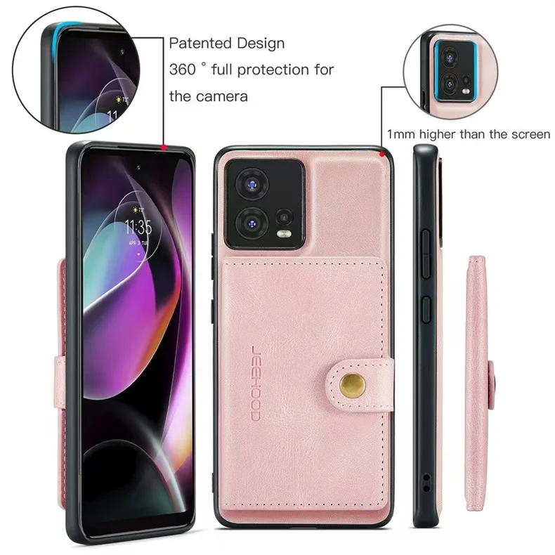 [With Card Slot] Motorola Moto Edge 30 Fusion Detachable Card Holder Leather Shockproof Wallet Series Case - Image 9