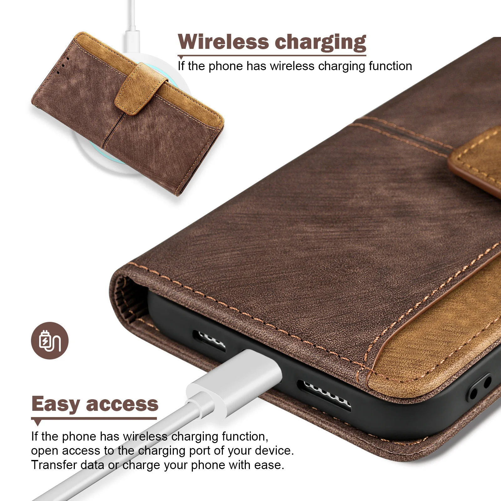 [With Card Slot] Motorola Moto E22/i Full-coverage Shockproof Wallet Series Case - Image 6