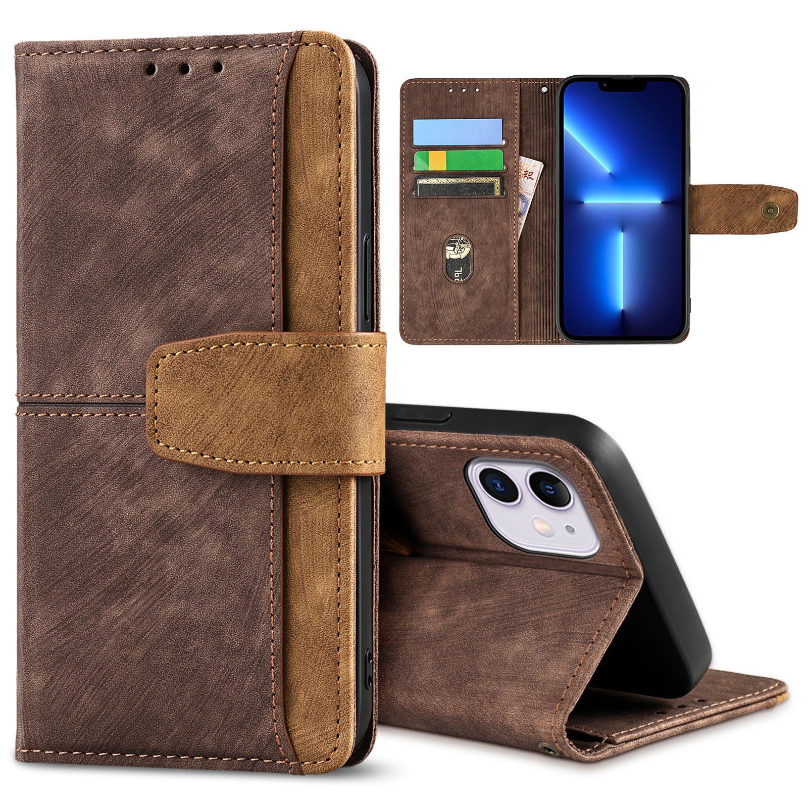 [With Card Slot] Motorola Moto E22/i Full-coverage Shockproof Wallet Series Case - Image 9