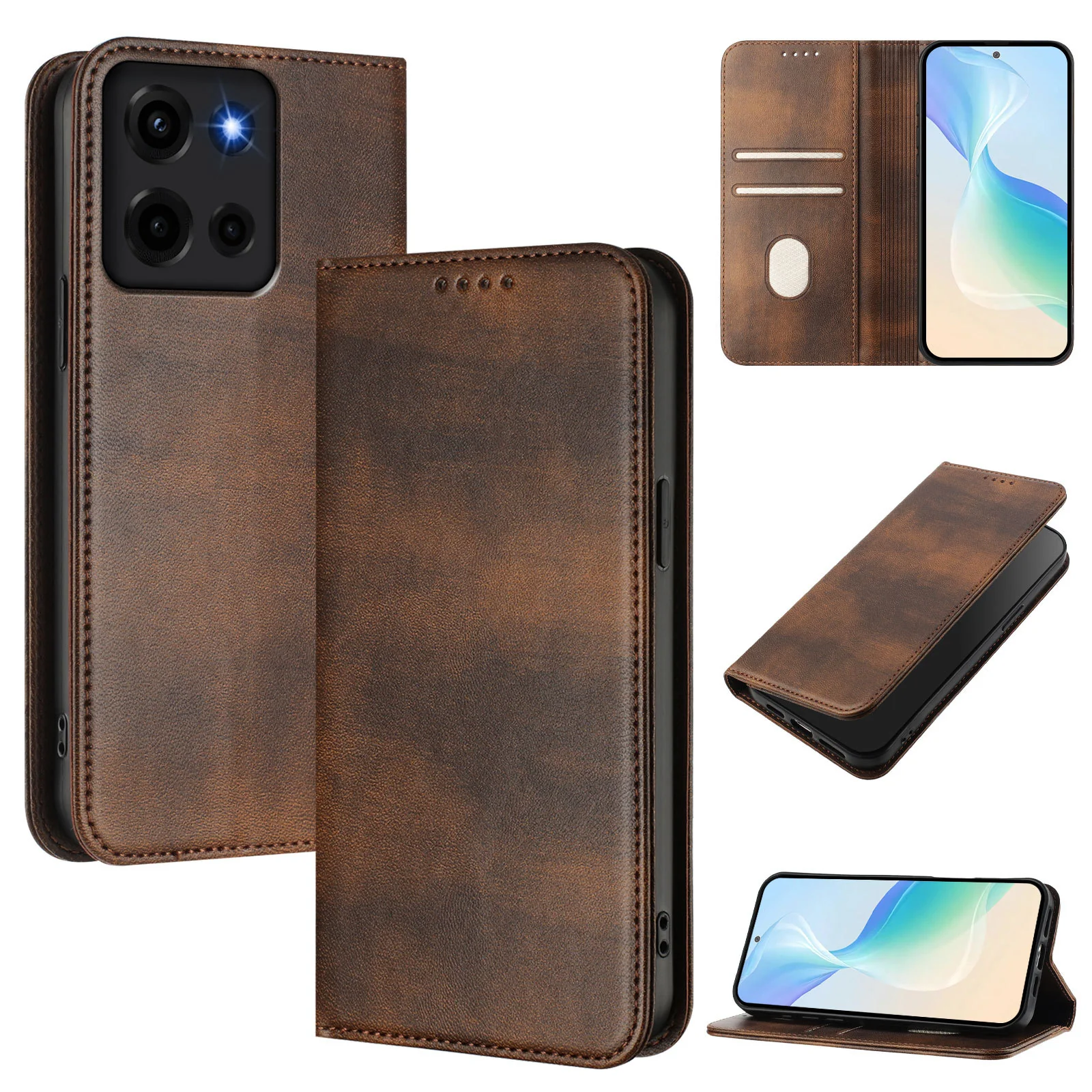 [With Card Slot] Motorola Moto G35 - Multi Functional Leather Flap Wallet Series Case - Image 11