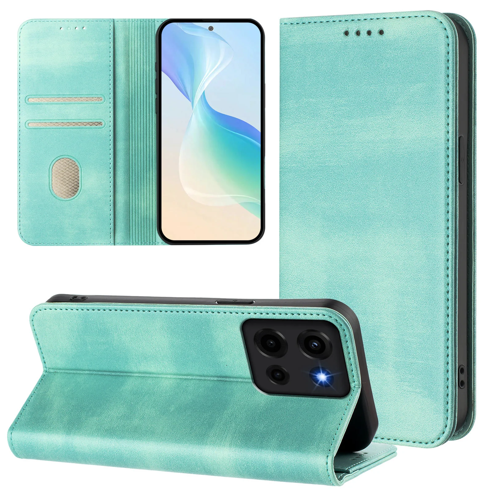 [With Card Slot] Motorola Moto G35 - Multi Functional Leather Flap Wallet Series Case - Image 3