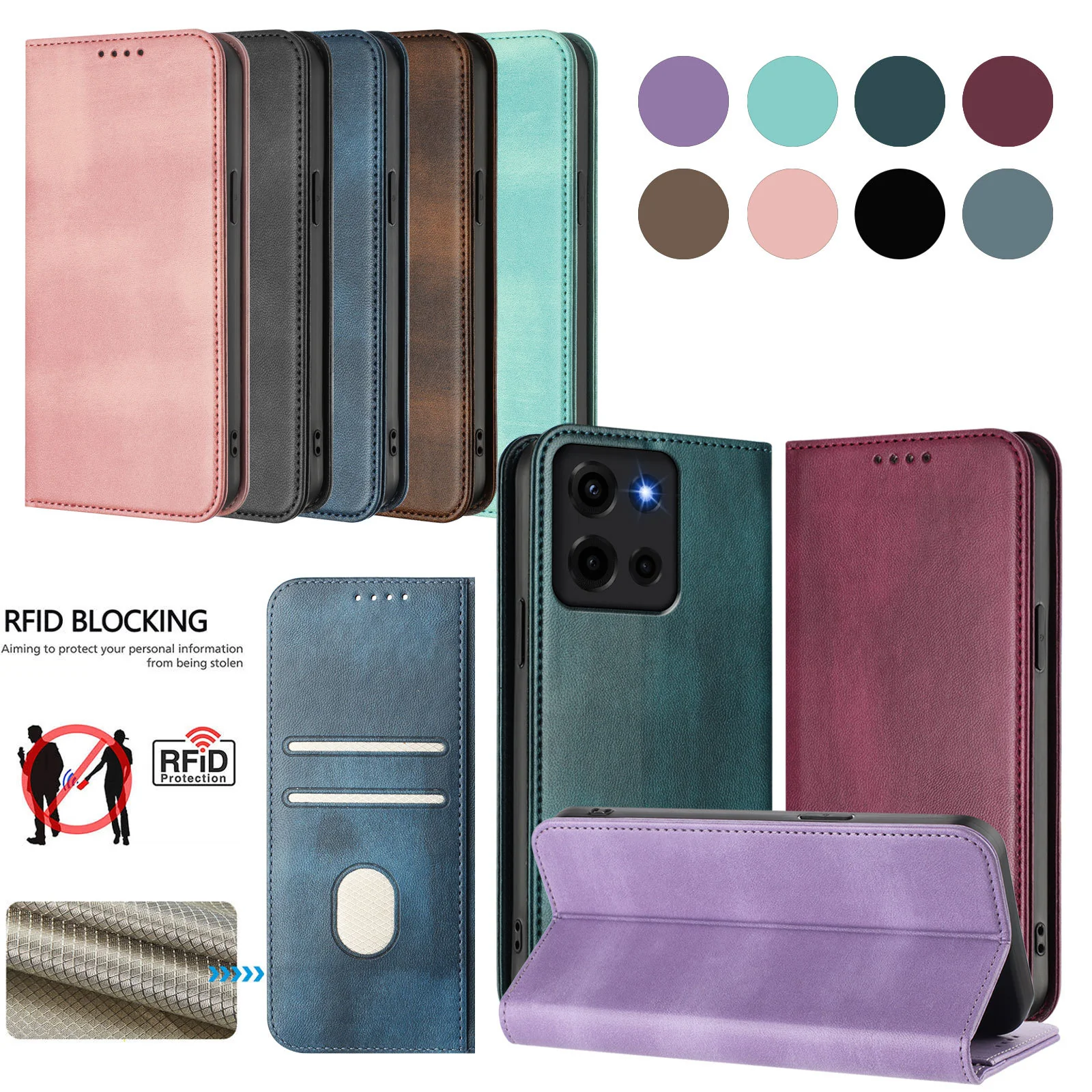 [With Card Slot] Motorola Moto G35 - Multi Functional Leather Flap Wallet Series Case - Image 4