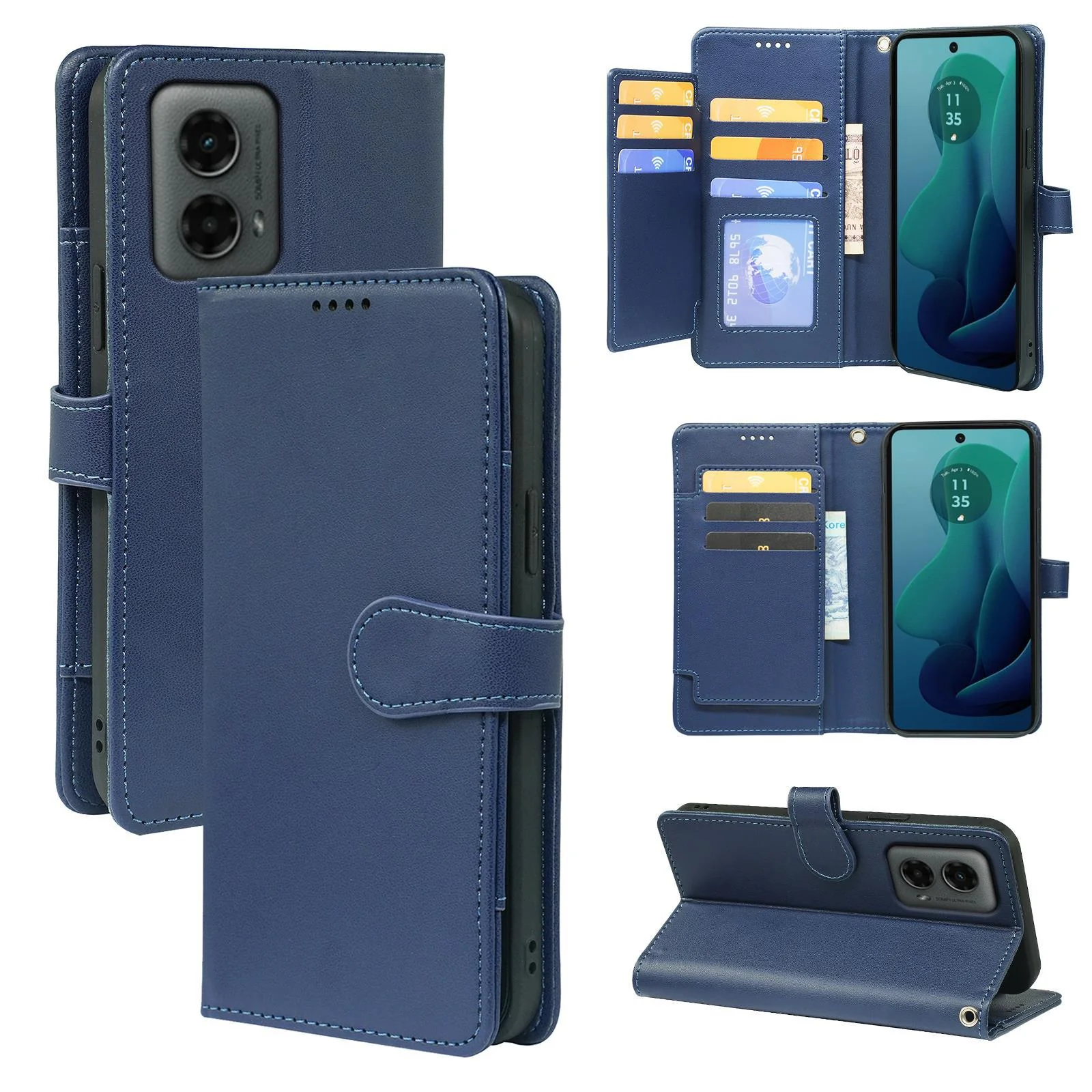 [With Card Slot] Motorola Moto G05/E15 Multi Functional Leather Buckle Flap Wallet Series Case - Image 2