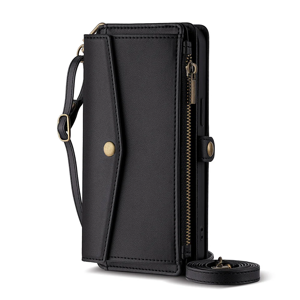 [With Card Slot] Nokia C110 4G - Women Crossbody Wallet Stand Case With Lanyard - Image 3