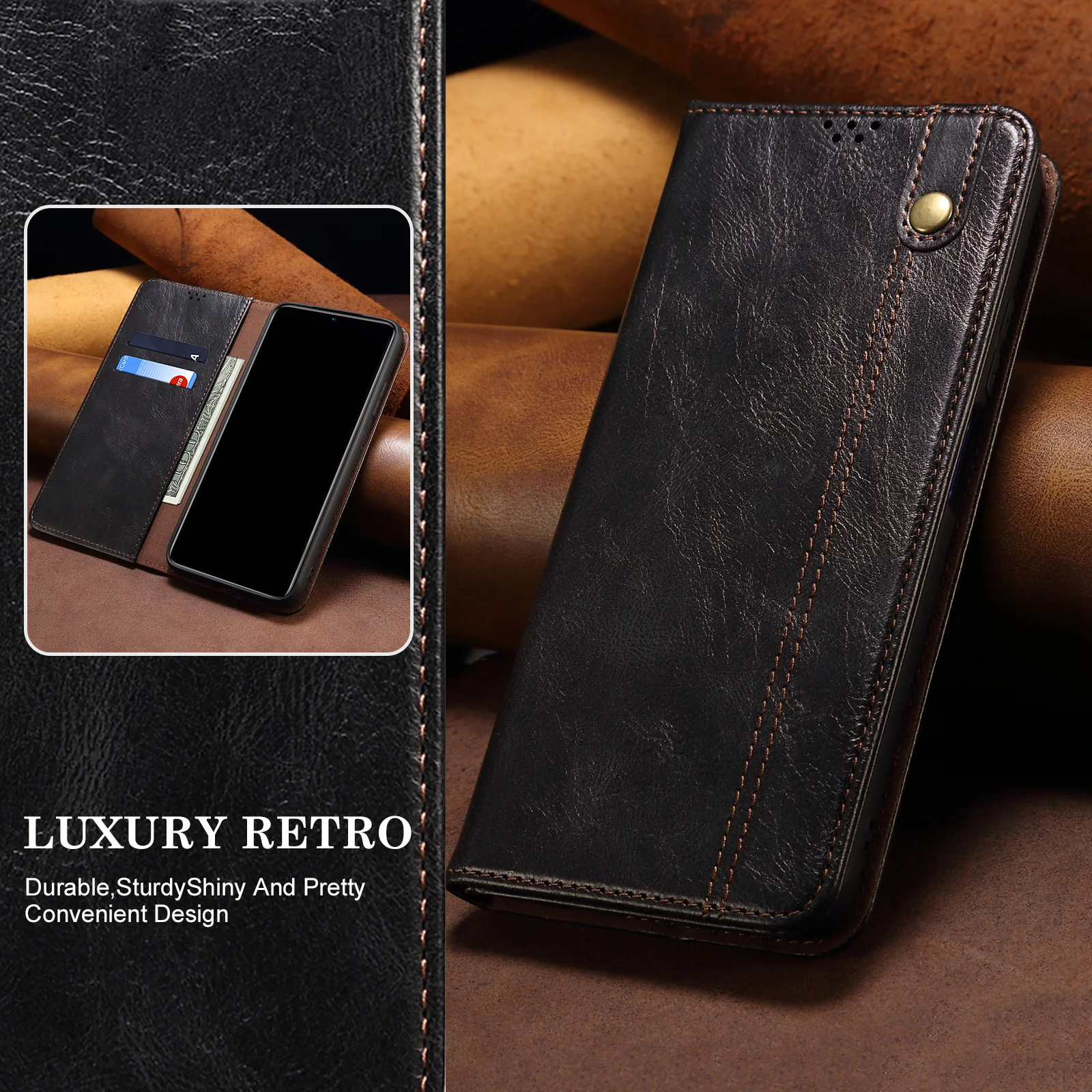 [With Card Slot] Nothing Phone (3a)/Pro Premium PU leather Flip Wallet Stand Cover - Image 7