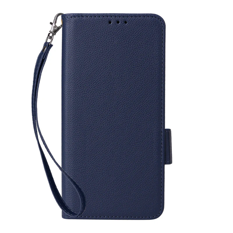 [With Card Slot] OPPO A5 Pro 5G - Premium Lychee-Grain Flip Leather Case With Detachable Wrist Strap - Image 4