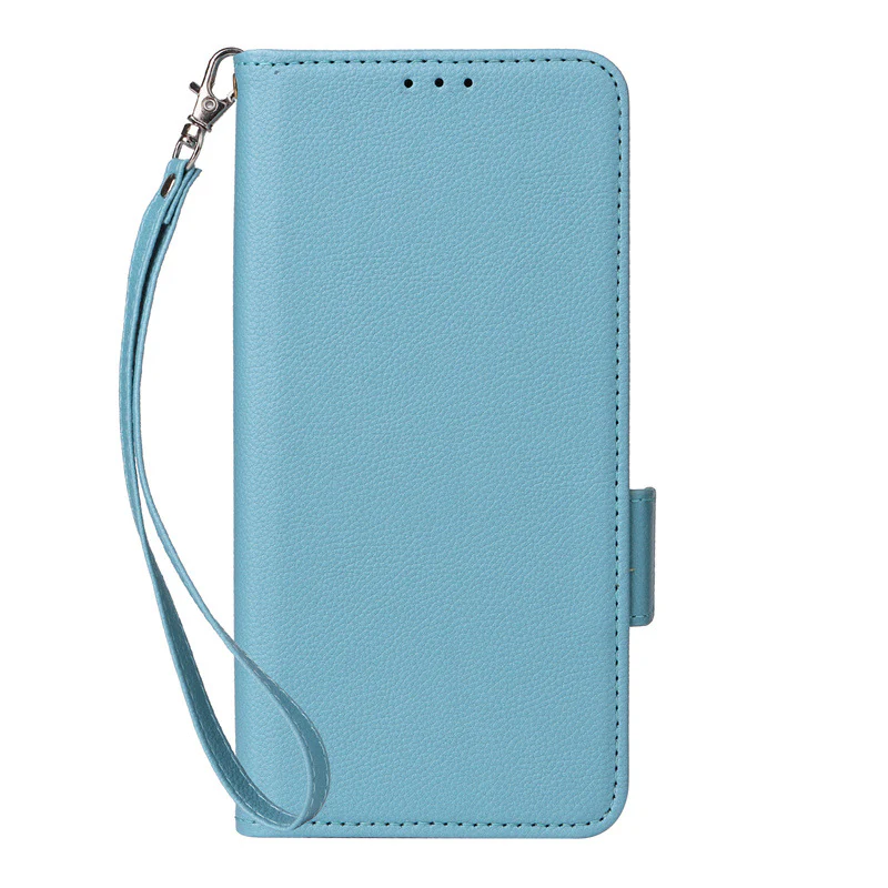 [With Card Slot] OPPO A5 Pro 5G - Premium Lychee-Grain Flip Leather Case With Detachable Wrist Strap - Image 5