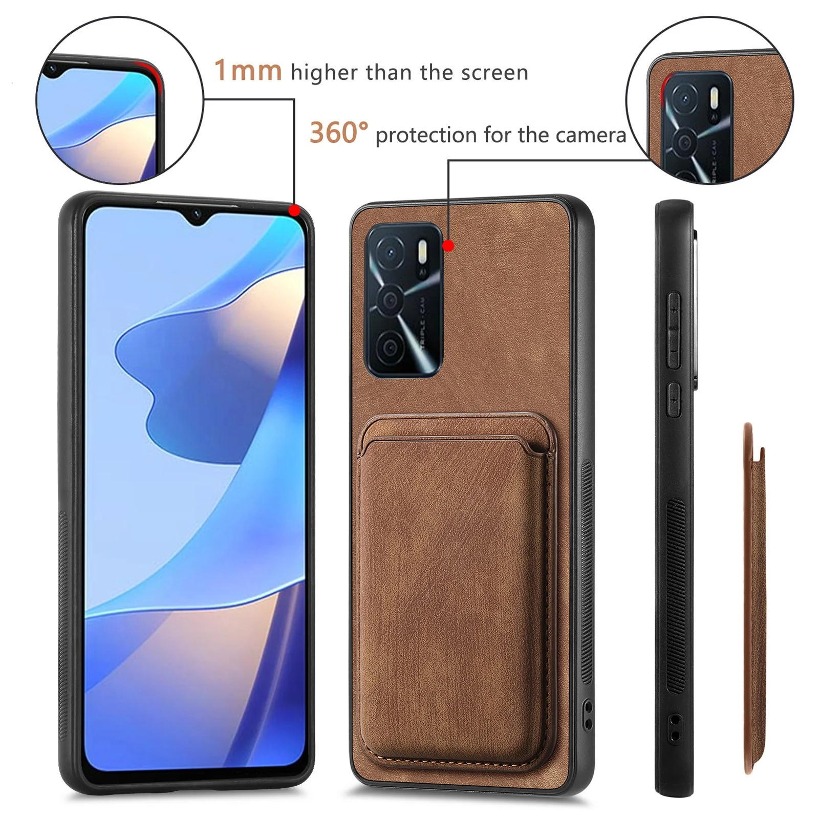 [With Card Slot] OPPO A5 Pro 5G Full-Wrap PU Leather Magnetic Card Holder Phone Case - Image 15