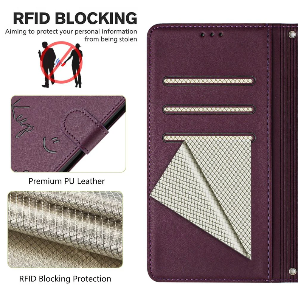 [With Card Slot] OPPO A80 5G/K12X 5G/A3 PRO 5G  - Fashion Smile PU Leather Wallet Series Stand Case With Lanyard - Image 11
