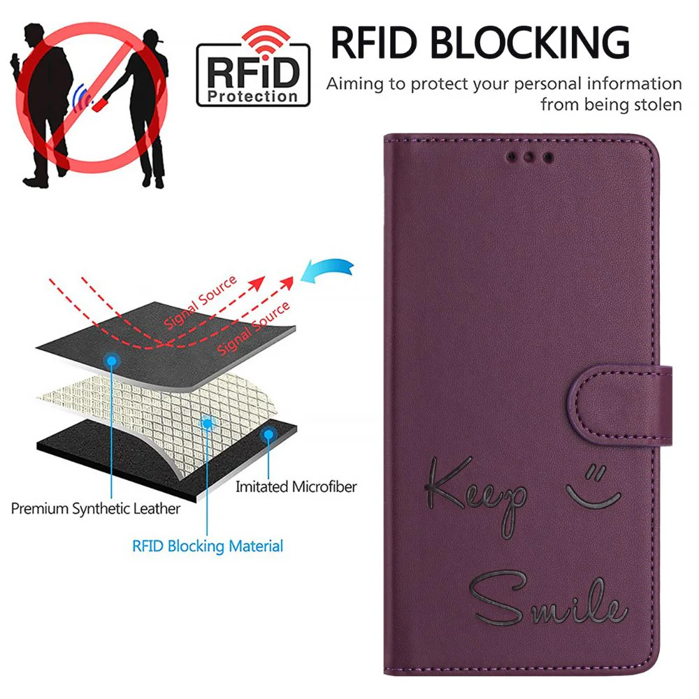 [With Card Slot] OPPO A80 5G/K12X 5G/A3 PRO 5G  - Fashion Smile PU Leather Wallet Series Stand Case With Lanyard - Image 13