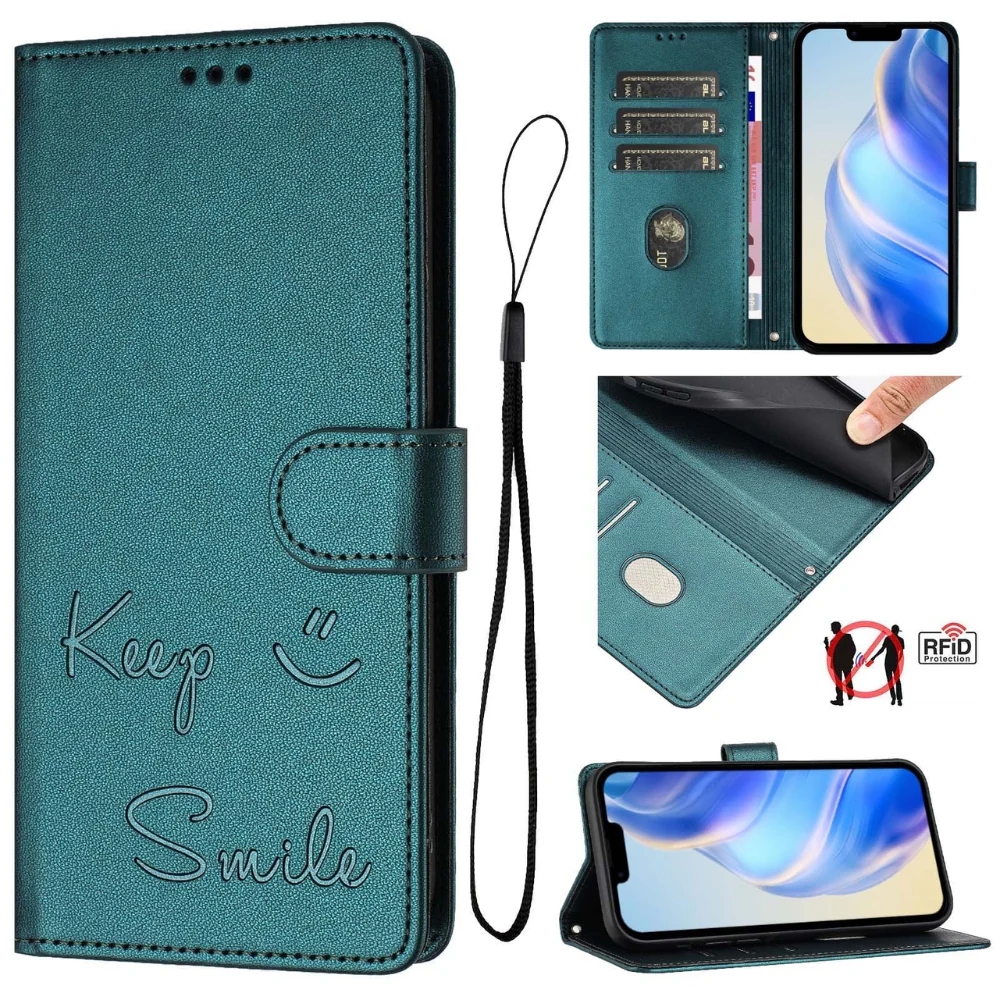 [With Card Slot] OPPO A80 5G/K12X 5G/A3 PRO 5G  - Fashion Smile PU Leather Wallet Series Stand Case With Lanyard - Image 16