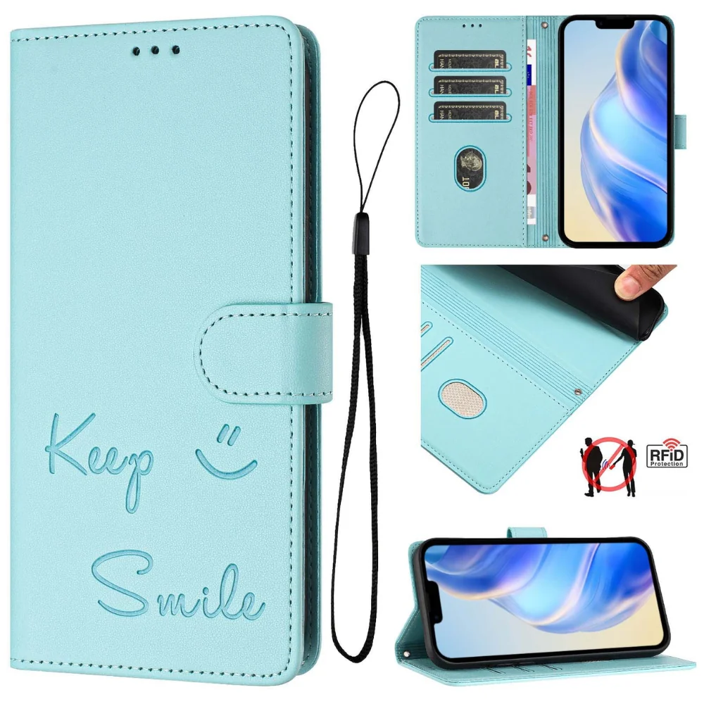 [With Card Slot] OPPO A80 5G/K12X 5G/A3 PRO 5G  - Fashion Smile PU Leather Wallet Series Stand Case With Lanyard - Image 17