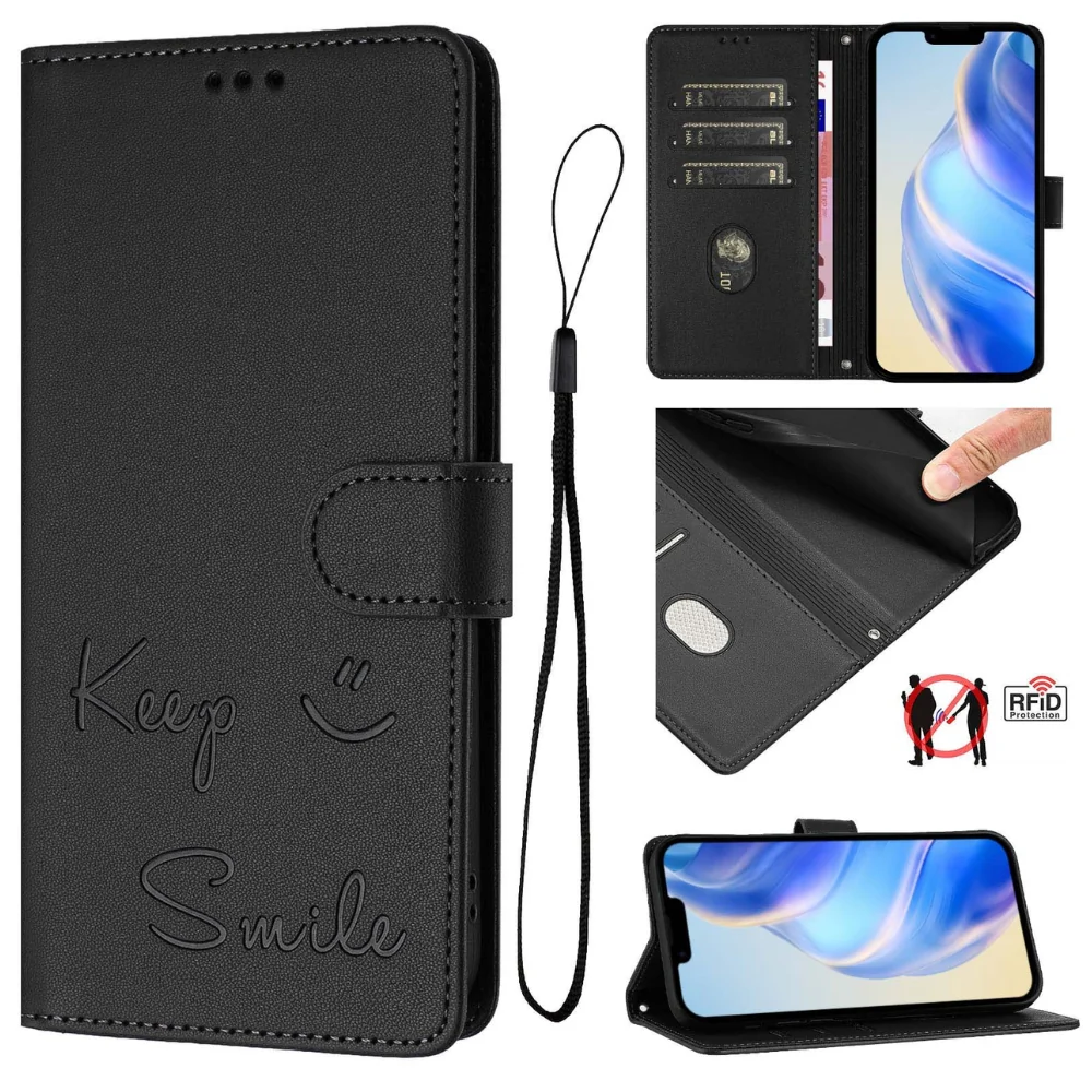 [With Card Slot] OPPO A80 5G/K12X 5G/A3 PRO 5G  - Fashion Smile PU Leather Wallet Series Stand Case With Lanyard - Image 18