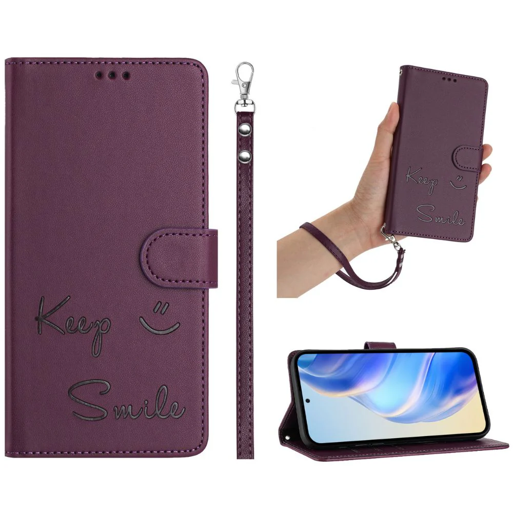 [With Card Slot] OPPO A80 5G/K12X 5G/A3 PRO 5G  - Fashion Smile PU Leather Wallet Series Stand Case With Lanyard - Image 5