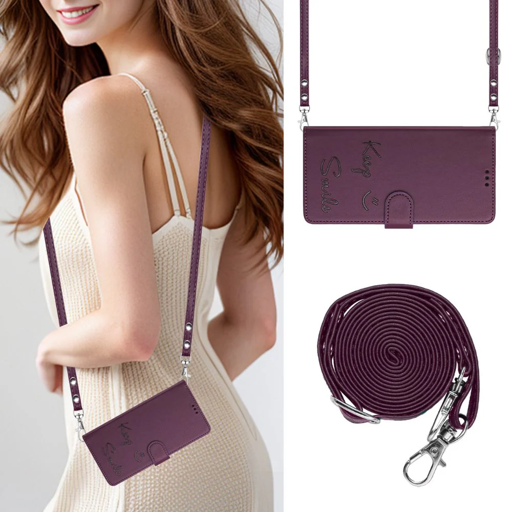 [With Card Slot] OPPO A80 5G/K12X 5G/A3 PRO 5G  - Fashion Smile PU Leather Wallet Series Stand Case With Lanyard - Image 6