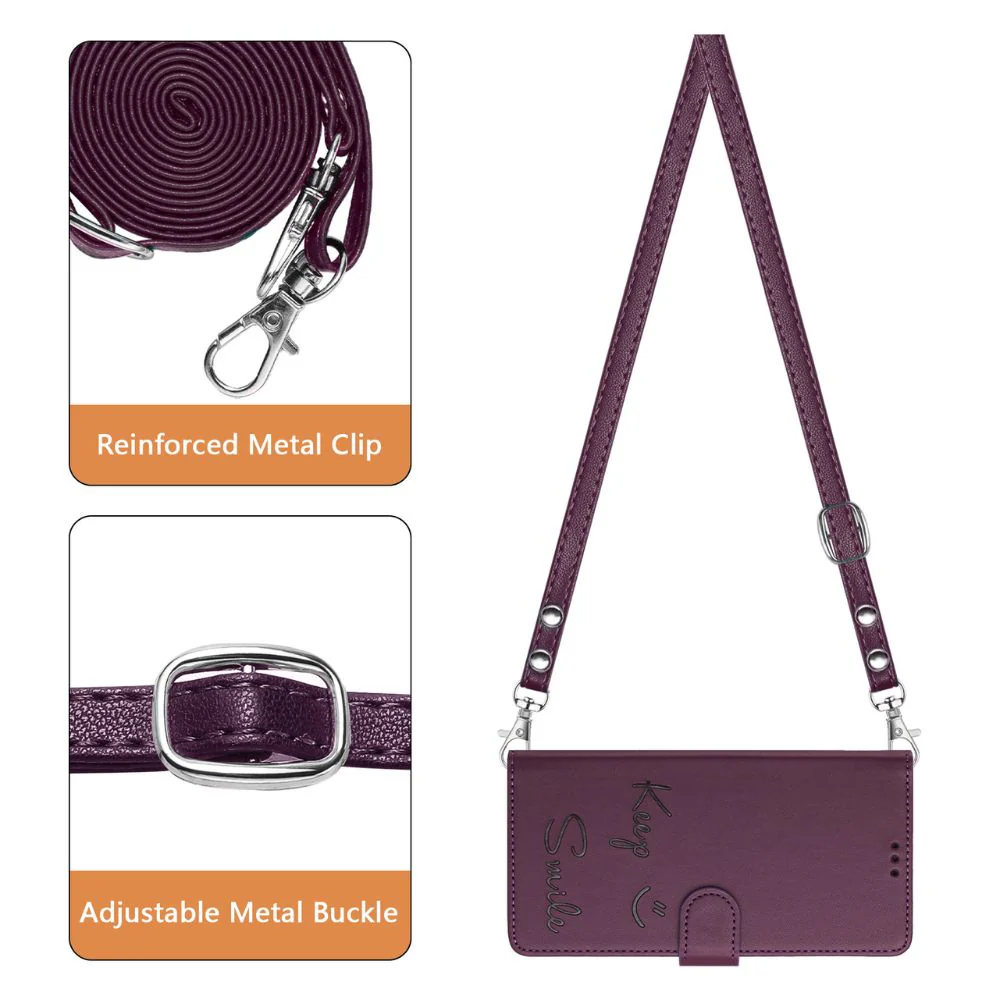 [With Card Slot] OPPO A80 5G/K12X 5G/A3 PRO 5G  - Fashion Smile PU Leather Wallet Series Stand Case With Lanyard - Image 7