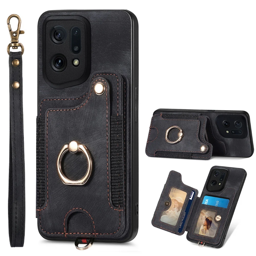 [With Card Slot] OPPO Find X5/Pro - Vintage Wallet Shockproof Stand Phone Case