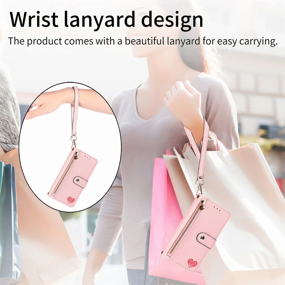[With Card Slot] OPPO Reno12/Pro - PU leather Crossbody Wallet Style Shockproof Phone Case - Image 13