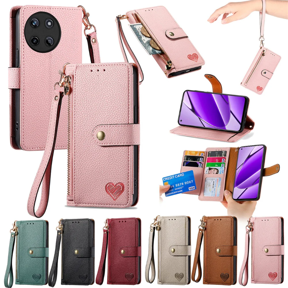 [With Card Slot] OPPO Reno12/Pro - PU leather Crossbody Wallet Style Shockproof Phone Case - Image 2