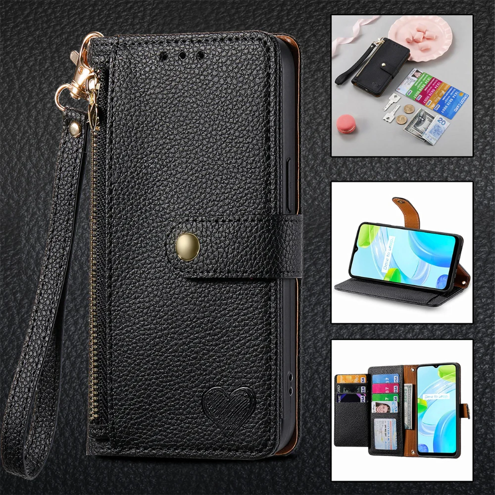 [With Card Slot] OPPO Reno12/Pro - PU leather Crossbody Wallet Style Shockproof Phone Case - Image 4