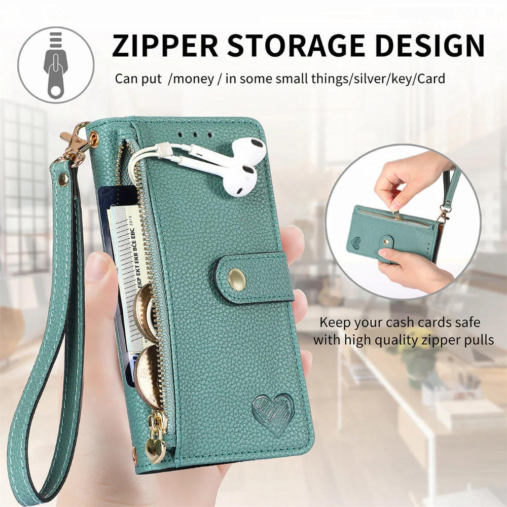 [With Card Slot] OPPO Reno12/Pro - PU leather Crossbody Wallet Style Shockproof Phone Case - Image 8