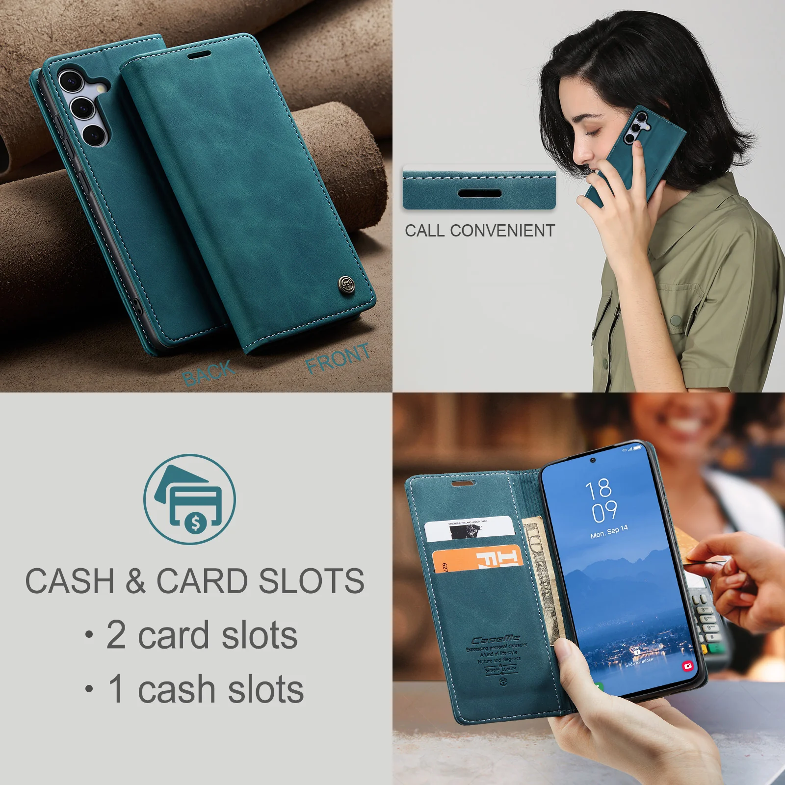 [With Card Slot] Samsung Galaxy A16 5G (SM-A166) - Business Premium Leather Shockproof Wallet Series Case - Image 11