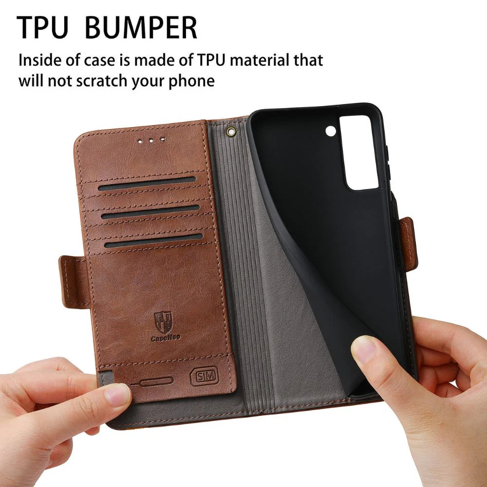 [With Card Slot] Samsung Galaxy S21/Plus/Ultra/FE - Drop Proof PU Leather Wallet Series Stand Case - Image 3