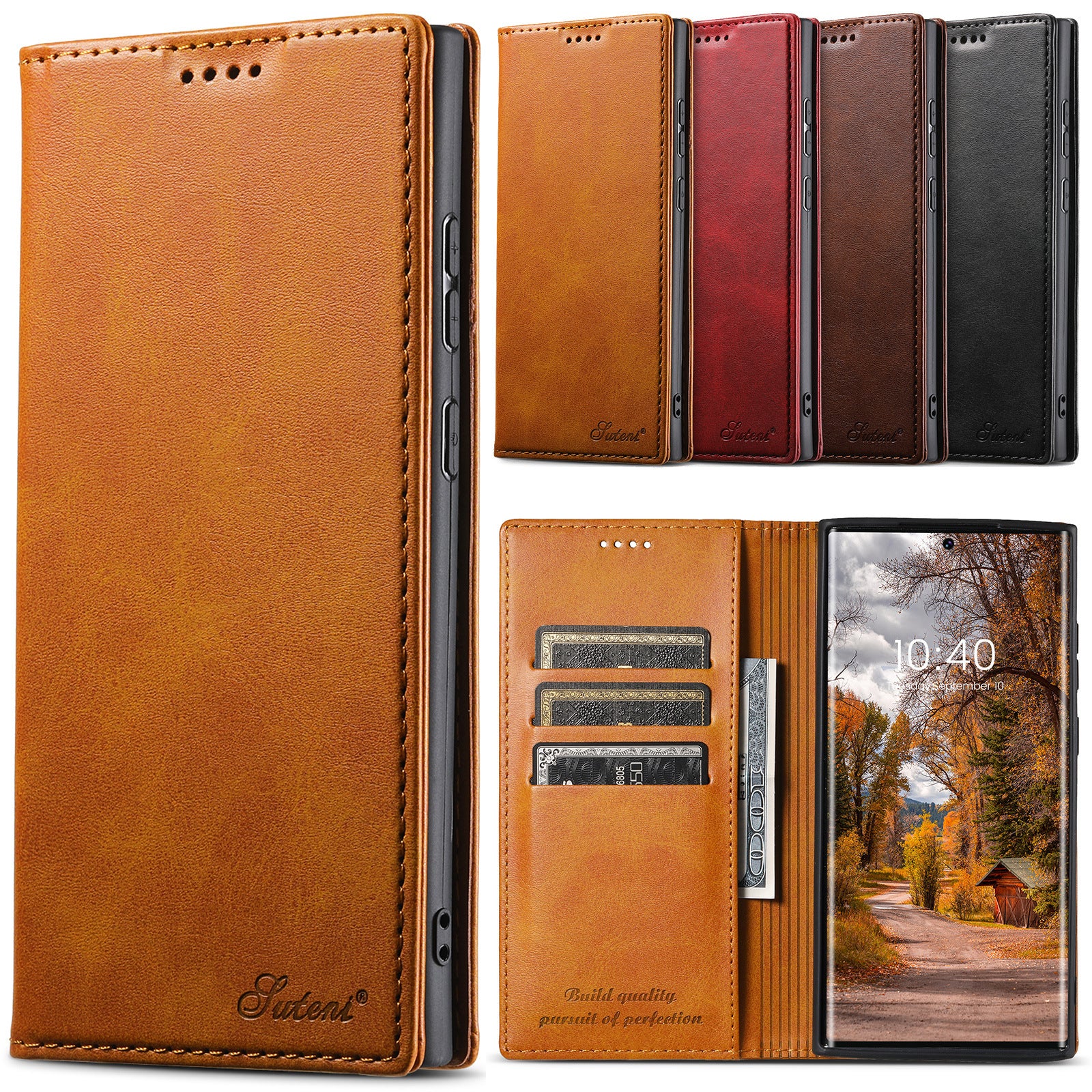 [With Card Slot] Samsung Galaxy S23/Plus/Ultra Premium Leather Flip Shockproof Wallet Series Case - Image 3