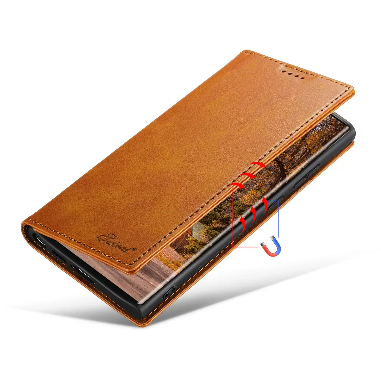 [With Card Slot] Samsung Galaxy S23/Plus/Ultra Premium Leather Flip Shockproof Wallet Series Case - Image 4