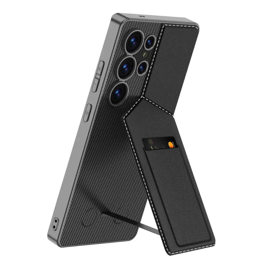 [With Card Slot] Samsung Galaxy S23 Ultra (SM-S918) - Full Cover Magnetic Card Holder Stand Case - Image 2
