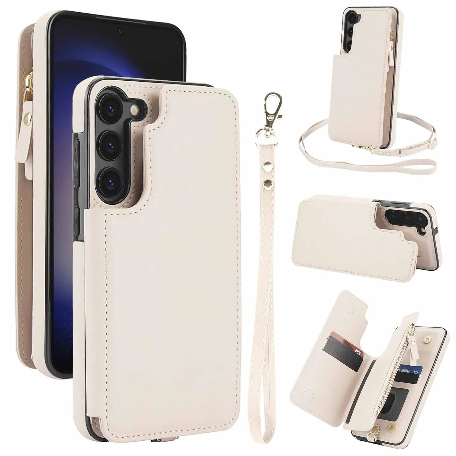 [With Card Slot] Samsung Galaxy A16 (SM-A165/SM-A166) - PU Leather RFID Blocking Wallet Series Stand Case With Long + Short Lanyard - Image 9