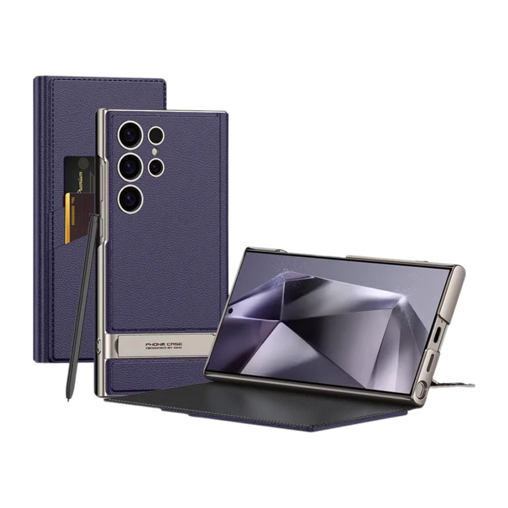 [With Card Slot] Samsung Galaxy S24 Ultra(SM-S928) - Folding Stand Card Holder Phone Case - Image 5