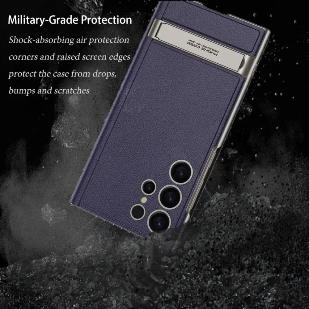 [With Card Slot] Samsung Galaxy S24 Ultra(SM-S928) - Folding Stand Card Holder Phone Case - Image 9