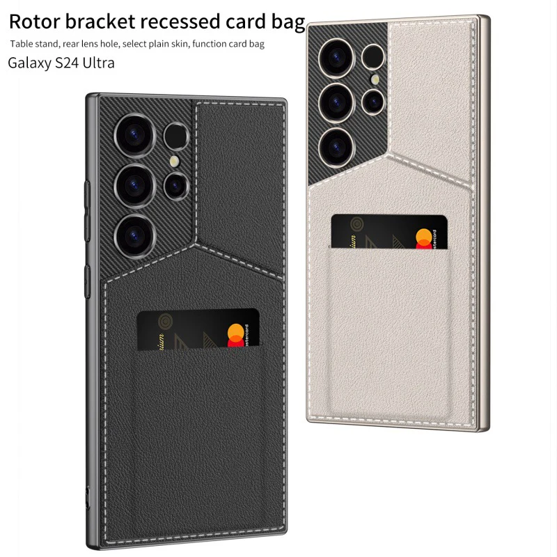 [With Card Slot] Samsung Galaxy S24 Ultra(SM-S928) - PU Leather Magnetic Adsorption Wireless Charging Cover - Image 6