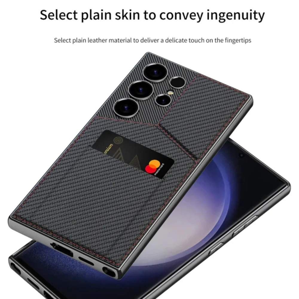 [With Card Slot] Samsung Galaxy S24 Ultra(SM-S928) - PU Leather Magnetic Adsorption Wireless Charging Cover - Image 7