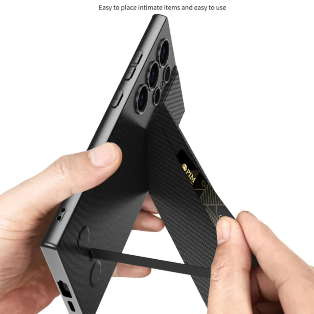 [With Card Slot] Samsung Galaxy S24 Ultra(SM-S928) - PU Leather Magnetic Adsorption Wireless Charging Cover - Image 8