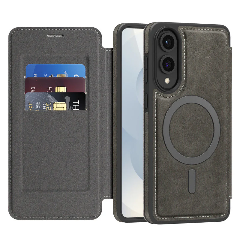[With Card Slot] Samsung Galaxy S25 Edge (SM-S937) - Business Leather Flip Magnetic Case