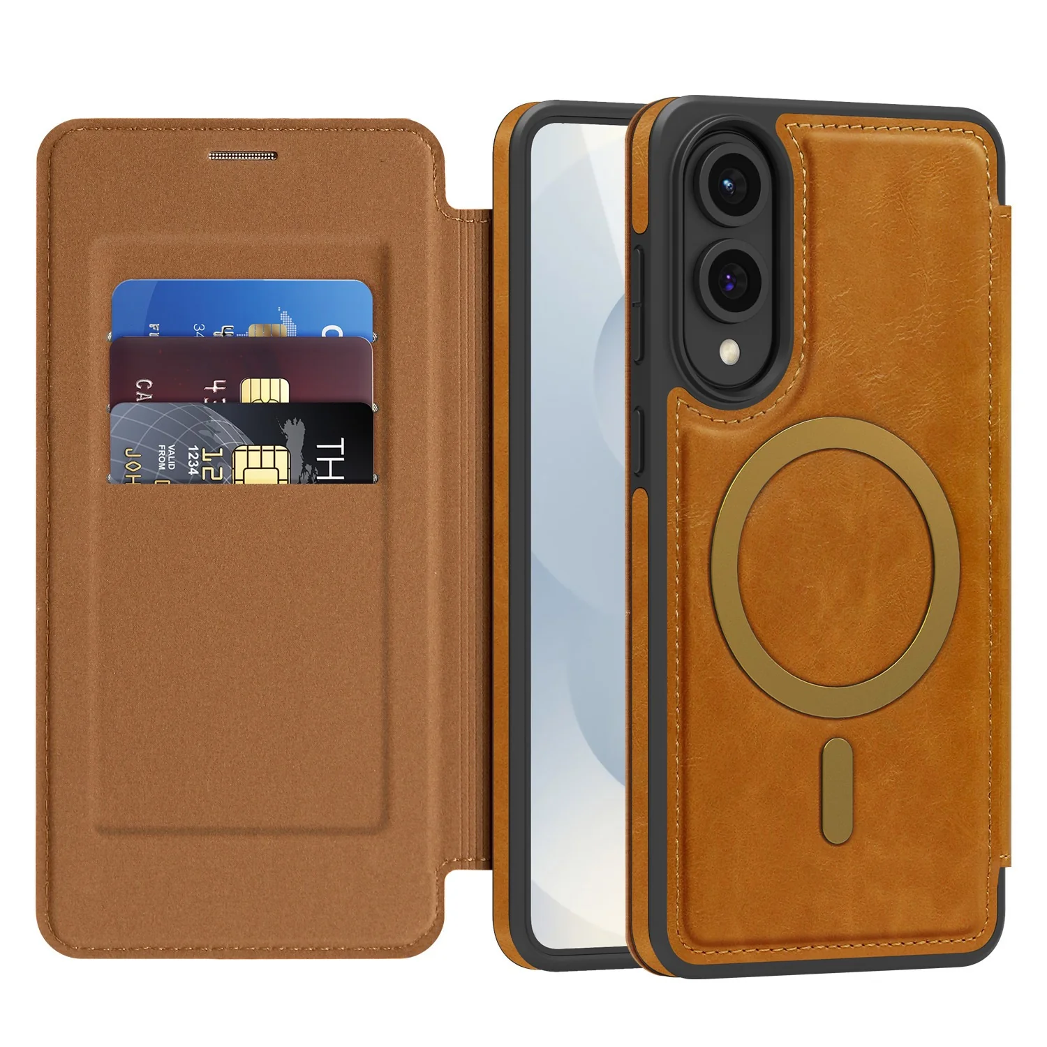 [With Card Slot] Samsung Galaxy S25 Edge (SM-S937) - Business Leather Flip Magnetic Case - Image 7