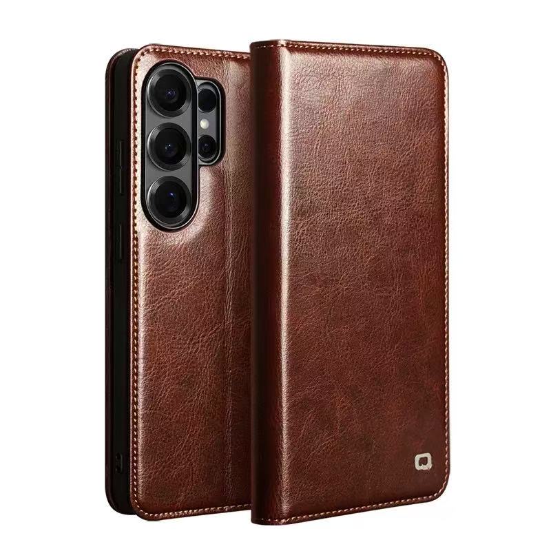 [With Card Slot] Samsung Galaxy S26/Plus/Ultra - Genuine Leather Flip Stand Wallet Series Case - Image 2