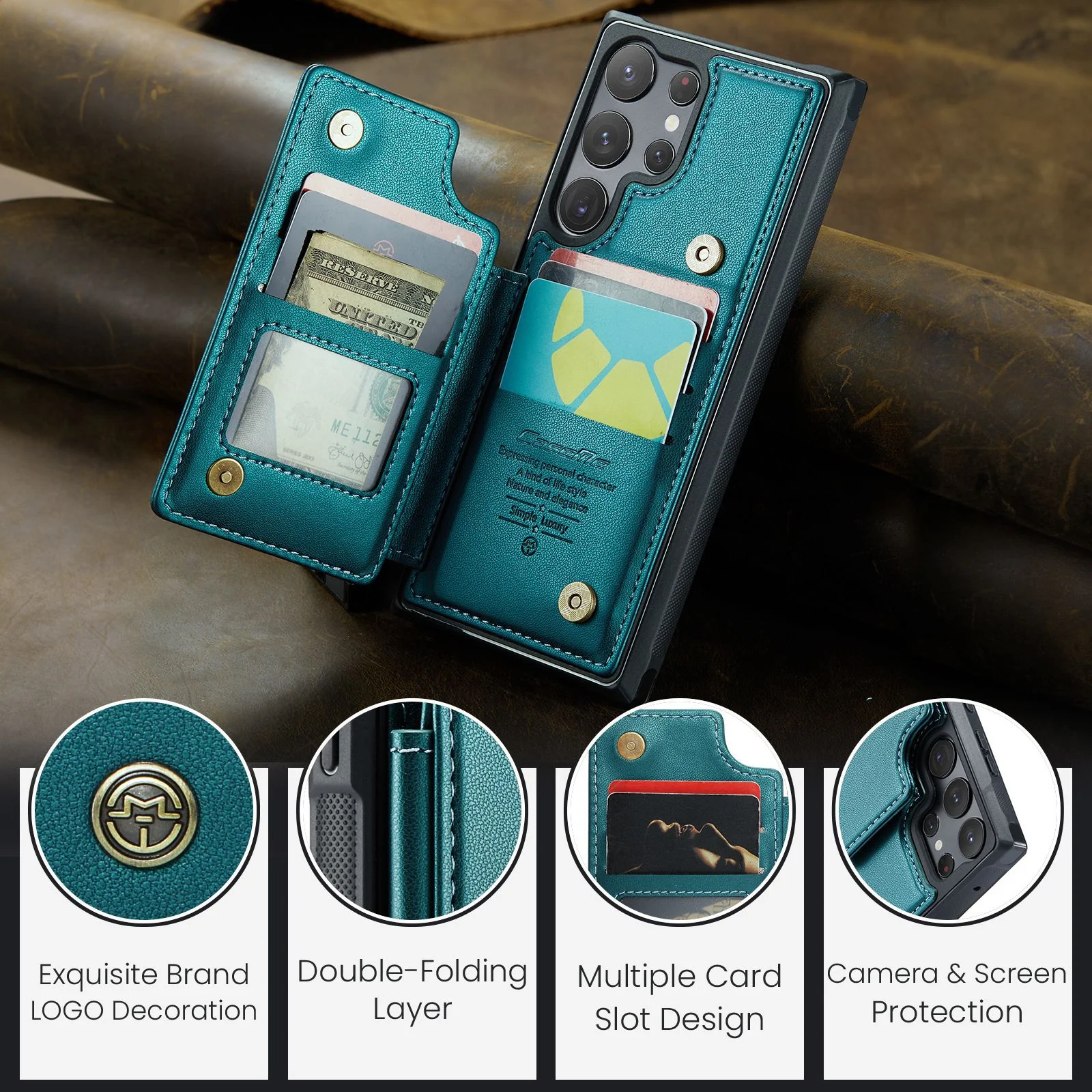 [With Card Slot] Samsung Galaxy S26/Plus/Ultra - RFID Flip Premium Leather Wallet Series Case - Image 8