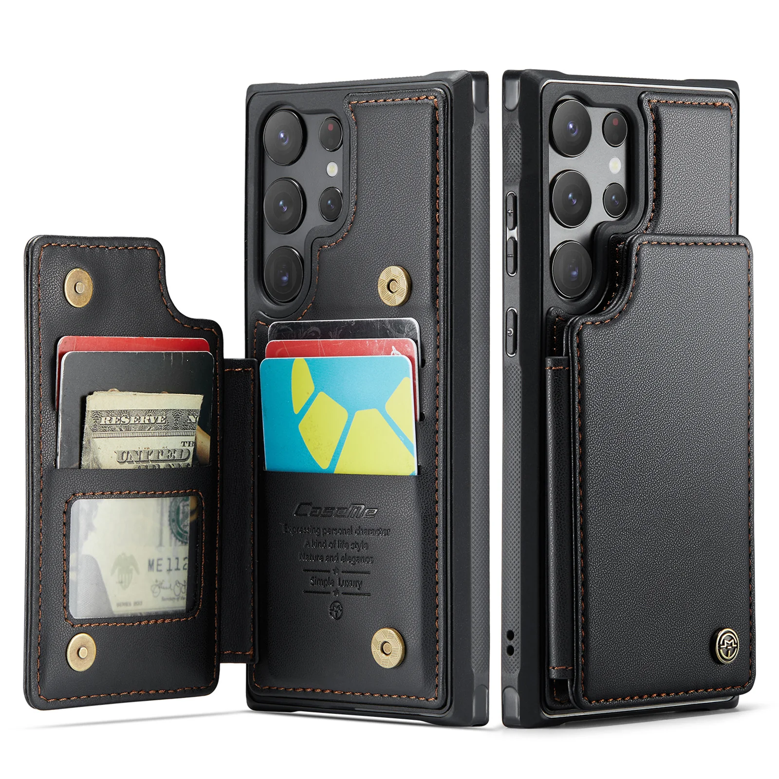 [With Card Slot] Samsung Galaxy S26/Plus/Ultra - RFID Flip Premium Leather Wallet Series Case - Image 9