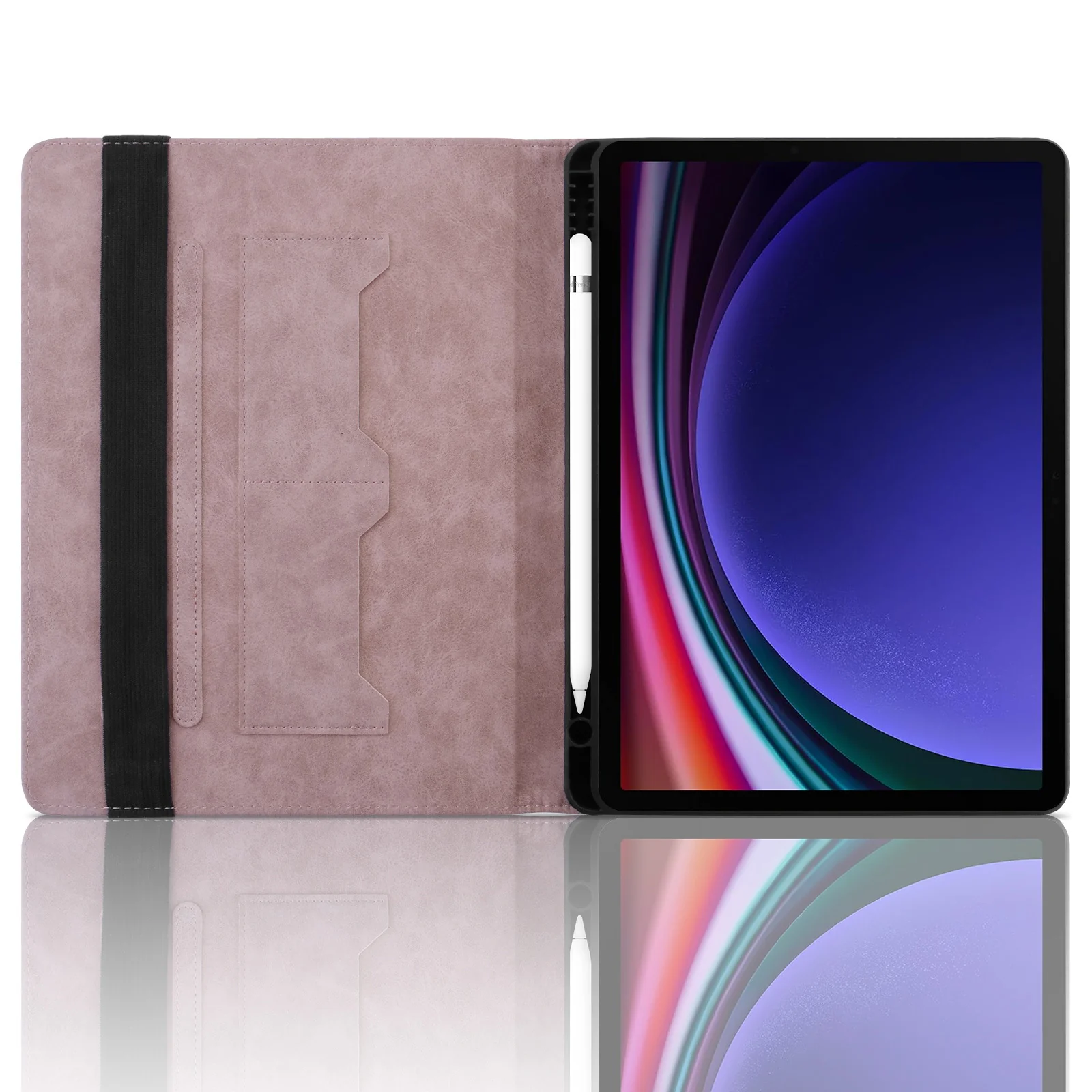 [With Card Slot] Samsung Galaxy Tab S10 FE Plus (2025) 13.1" - Diamond Pattern Leather Shockproof Case - Image 12