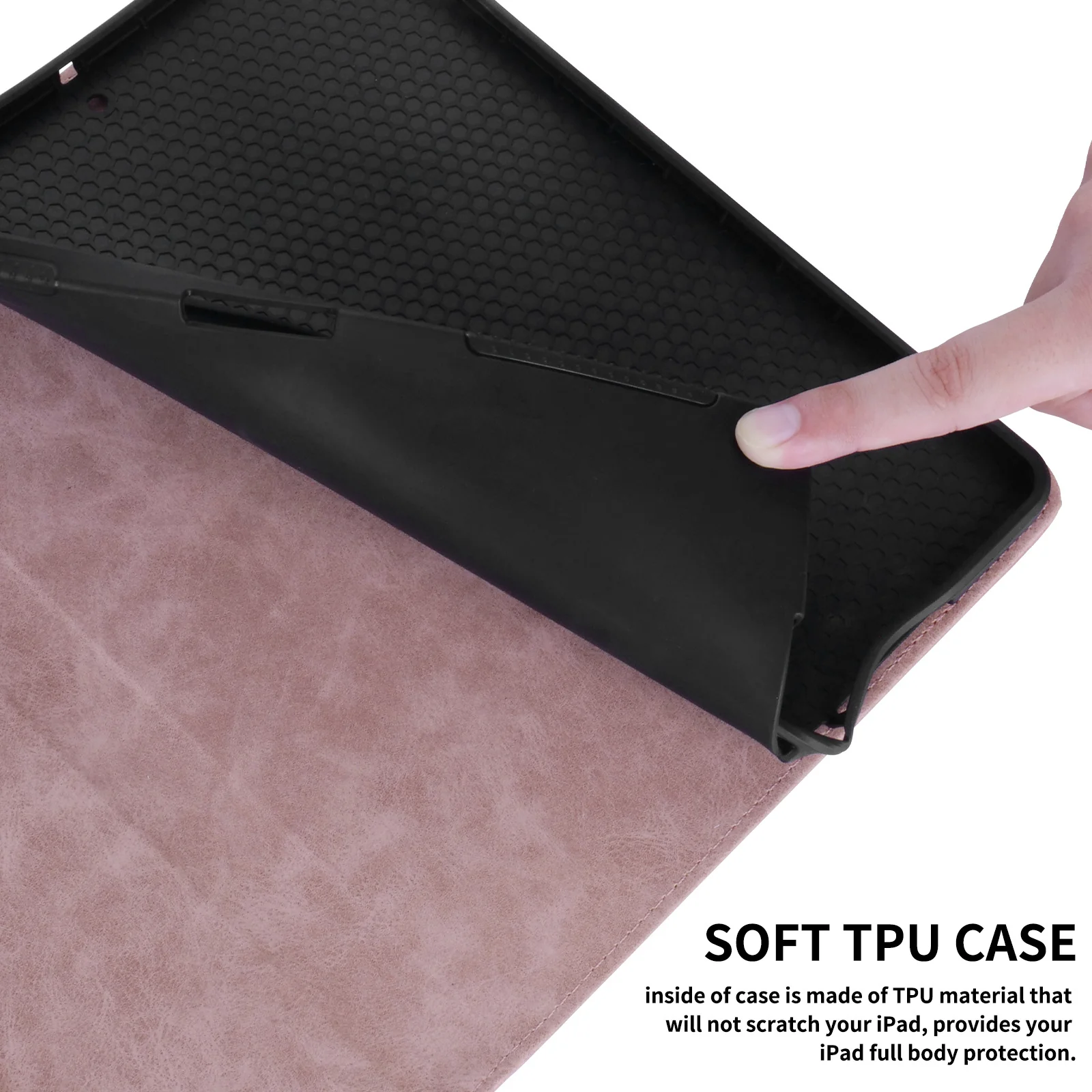 [With Card Slot] Samsung Galaxy Tab S10 FE Plus (2025) 13.1" - Diamond Pattern Leather Shockproof Case - Image 5
