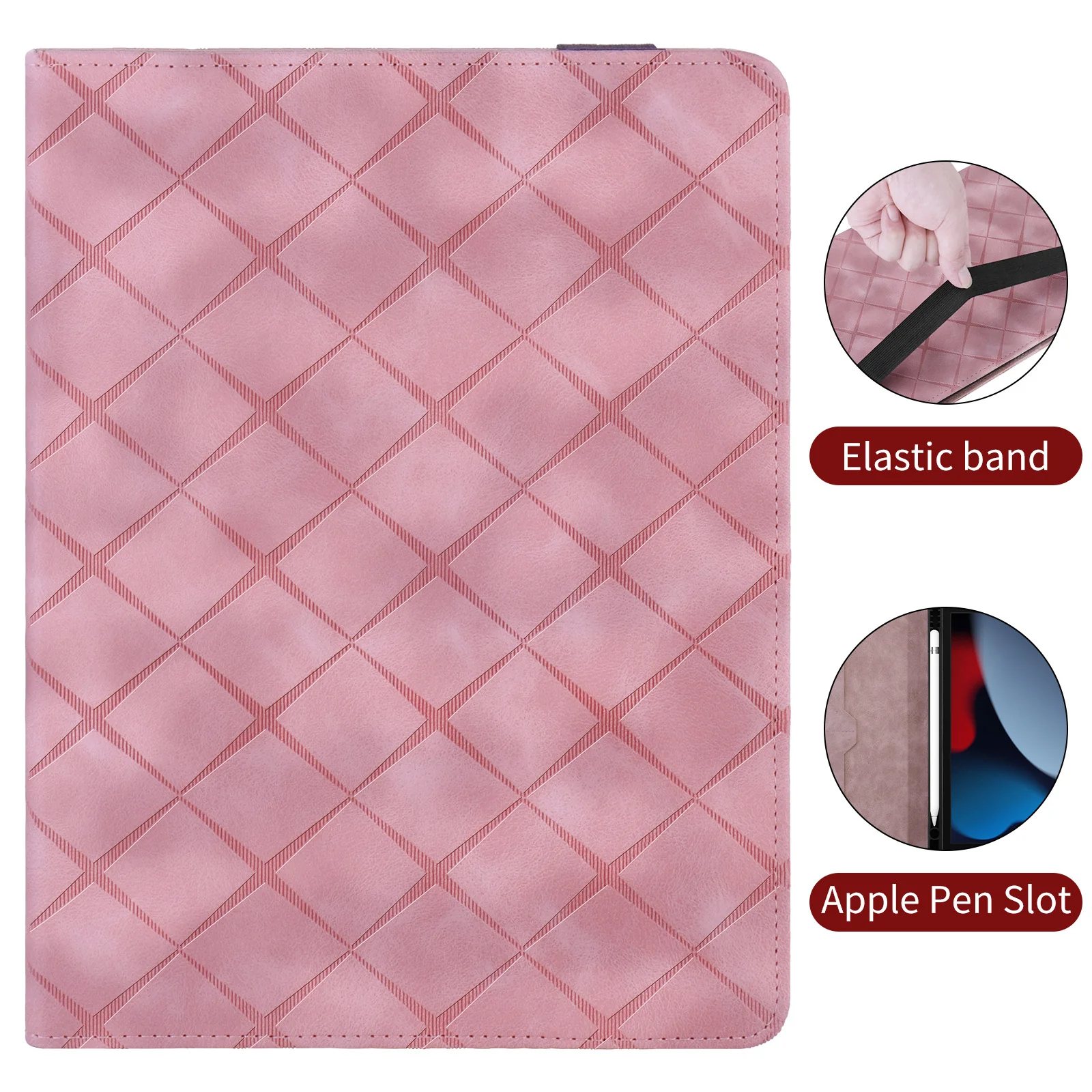 [With Card Slot] Samsung Galaxy Tab S10 FE Plus (2025) 13.1" - Diamond Pattern Leather Shockproof Case - Image 7