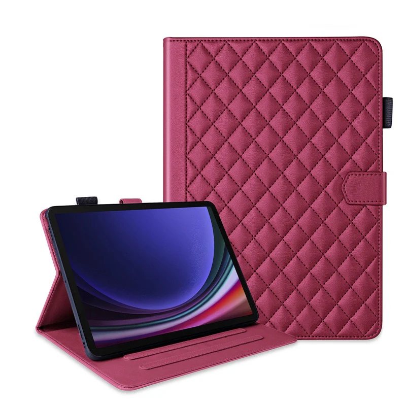 [With Card Slot] Samsung Galaxy Tab S9 Plus/S9 FE Plus 12.4" - Soft Leather Flip Cover With Clasp Case - Image 11