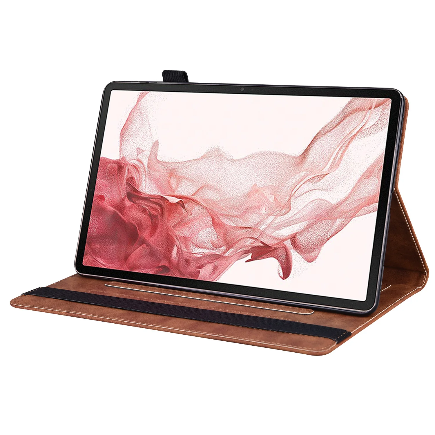 [With Card Slot] Samsung Galaxy Tab S11 Ultra (2025) 14.6" Matte Color-Block Samsung Tablet Leather Case - Image 9