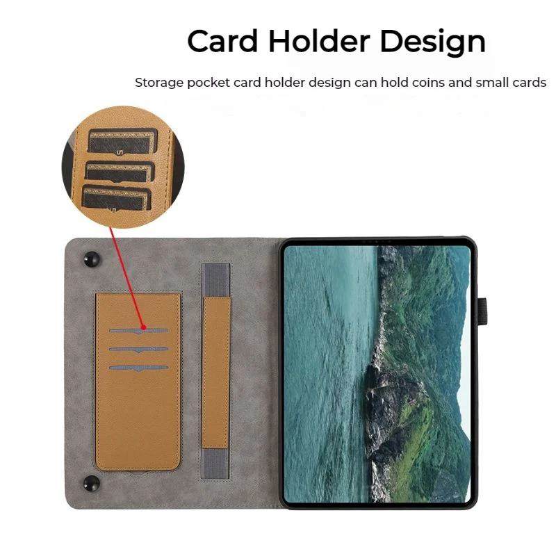 [With Card Slot] Samsung Galaxy Tab A9 2023 8.7" (SM-X110/X115) - Multi Functional Full Covered Flip Leather Case - Image 8