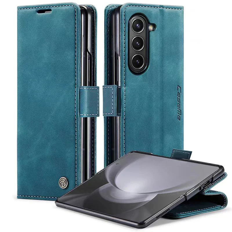 [With Card Slot] Samsung Galaxy Z Fold 6 SM-F956 Matte PU Leather Shockproof Wallet Series Case - Image 10
