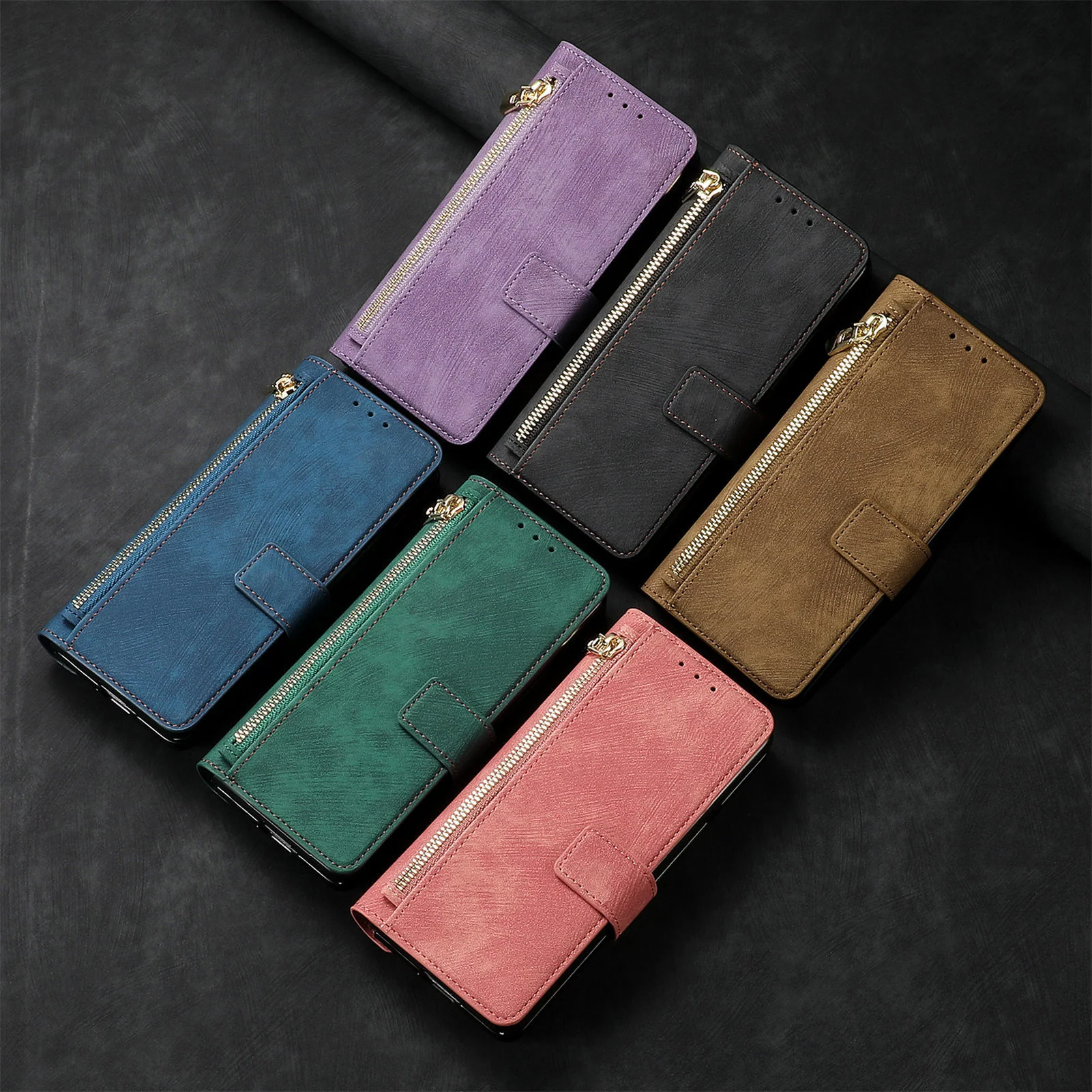 [With Card Slot] Samsung Galaxy Z Fold7 - Multi-functional Leather Wallet Case With Magnetic Flip Cover - Image 2
