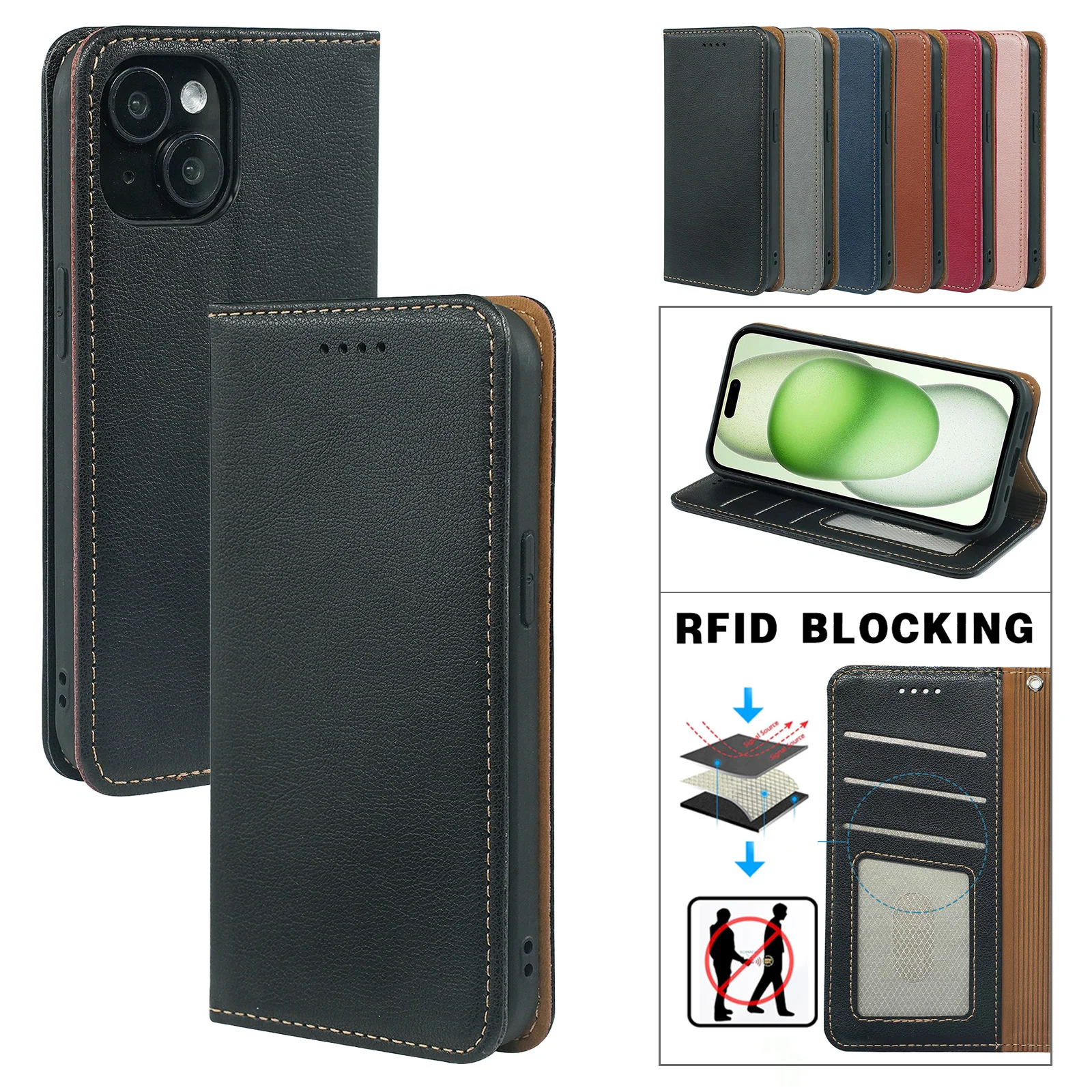 [With Card Slot] Vivo Y18 & Y18e 4G - Business PU Leather Flip Cover Shockproof Case - Image 7